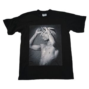 Classic Black Graphic Tee Features 2Pac